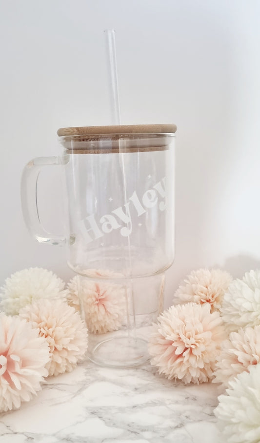 Glass Tumbler With Bamboo Lid