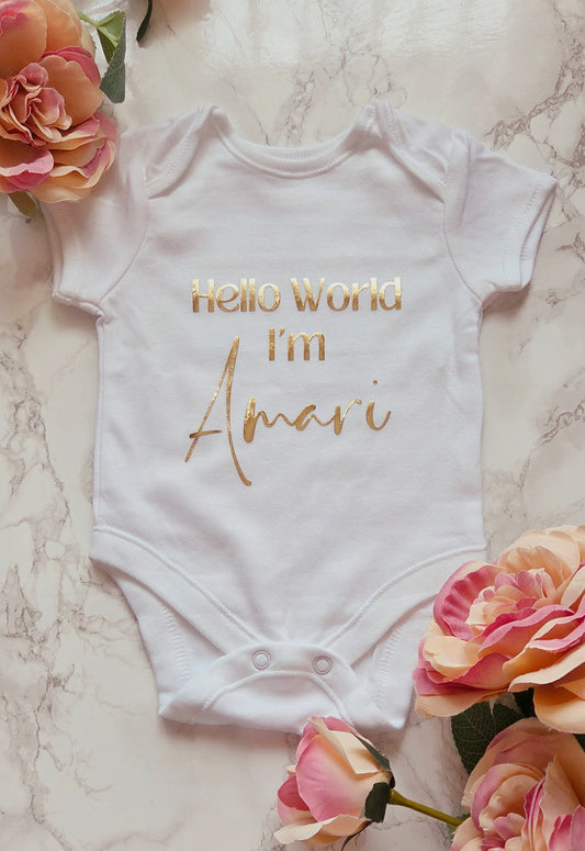 Hello World Baby Grow